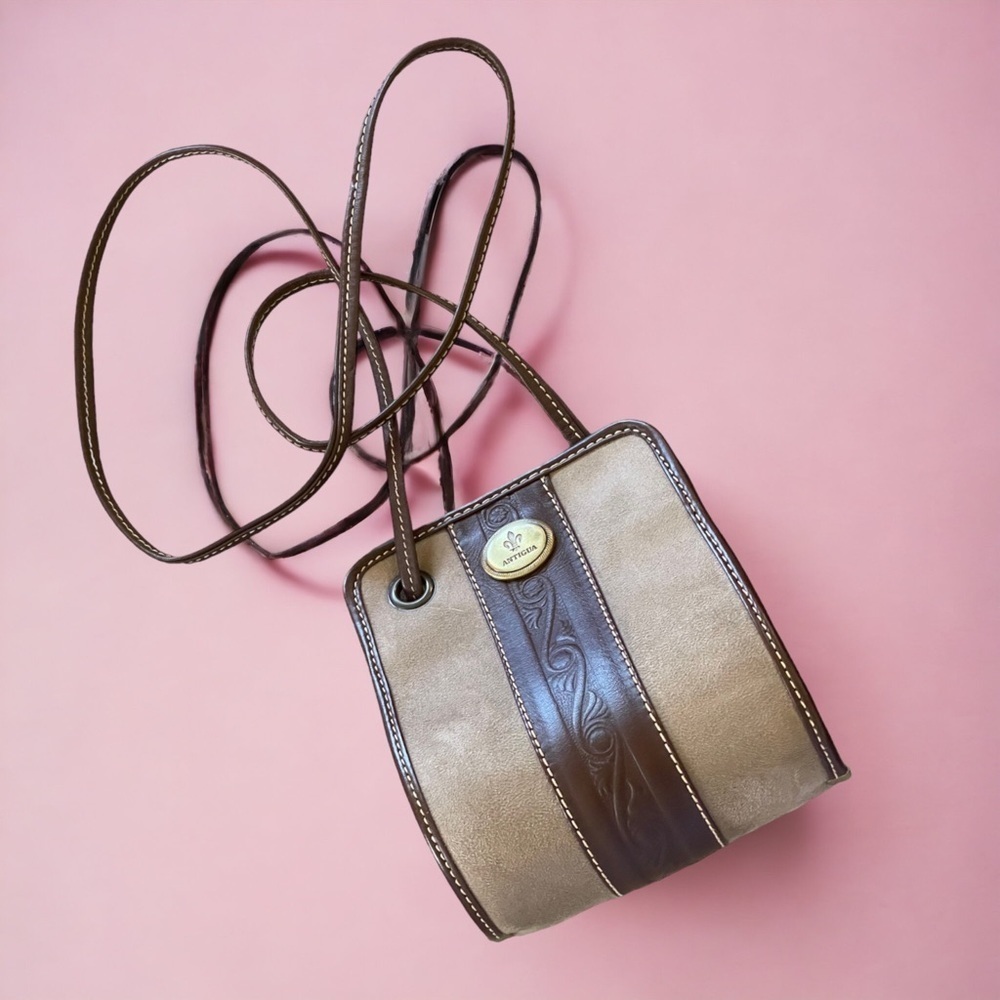 Antigua Brown and Tan Crossbody Bag - Picture 3 of 15